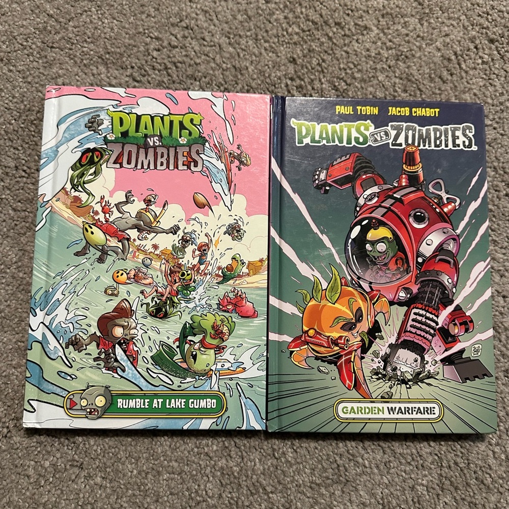 Plants vs Zombies Graphic Novel Books- Garden Warfare and Rumble at Lake Gumbo